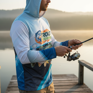 Trout Fish Blue Sport All Over Print Shirt