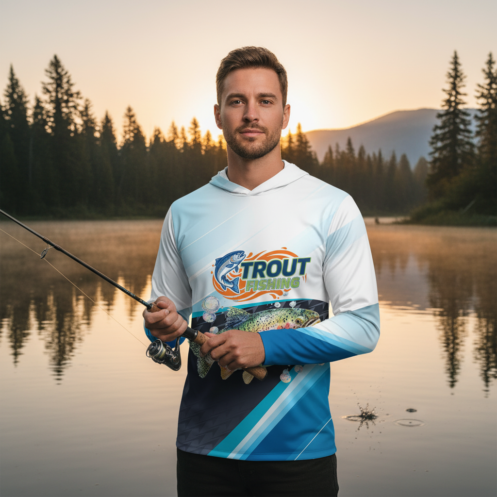 Trout Fish Blue Sport All Over Print Shirt