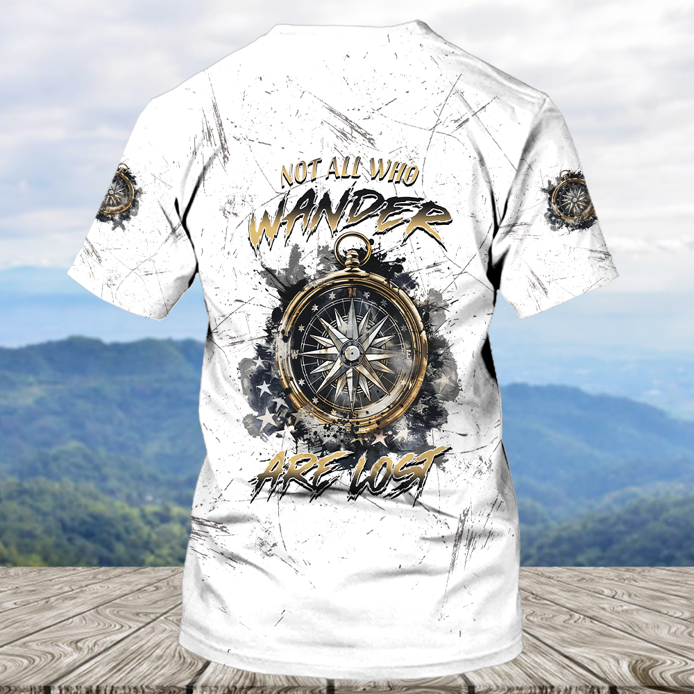 Not All Who Wander Are Lost Compass Cracks All Over Print Shirt