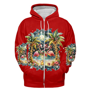 Christmas Deck The Palms Flamingo All Over Print Shirt