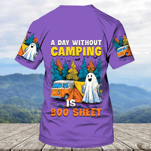 Halloween Camping Ghost – A Day Without Camping Is Boo Sheet All Over Print Shirt