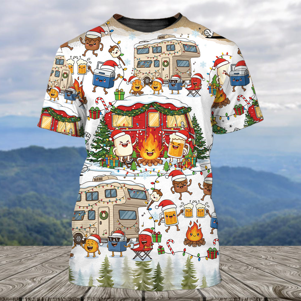 Campsite Christmas Party All Over Print Shirt