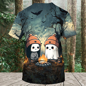 Cute Ghost Camping Crew All Over Print Shirt