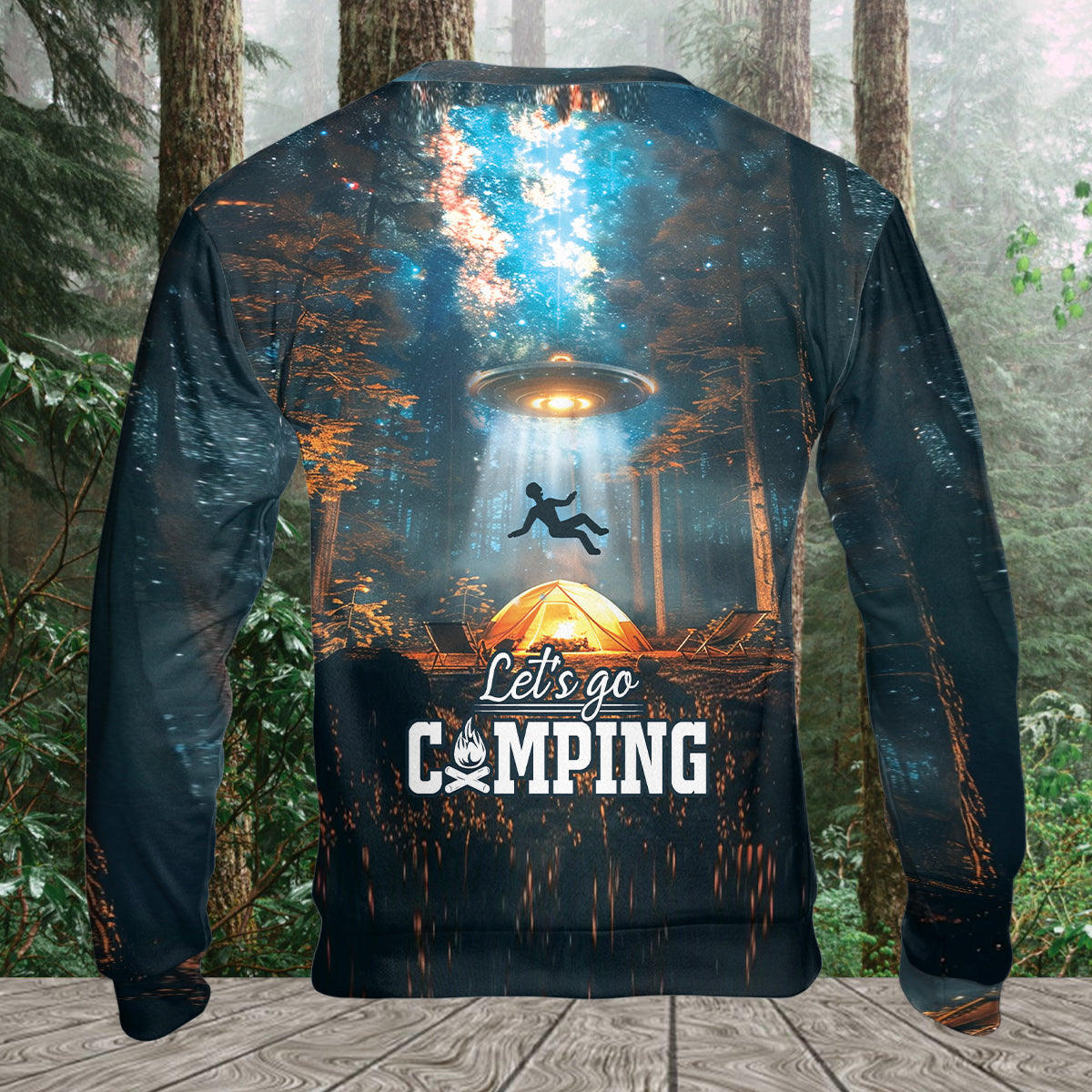 Let's Go Camping UFO All Over Print Shirt