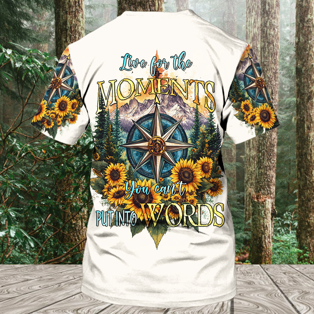 Live For The Moments Compass Sunflower All Over Print Shirt