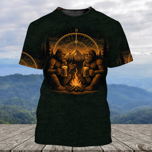 Bigfoot Making Memories One Campfire At A Time All Over Print Shirt