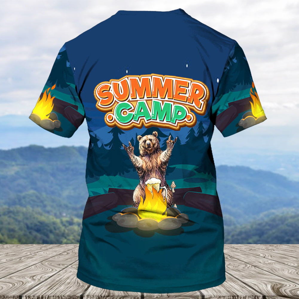 Summer Camp Grizzly Bear All Over Print Shirt