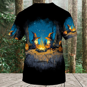 Spooky Pumpkin Campfire Night All Over Print Shirt