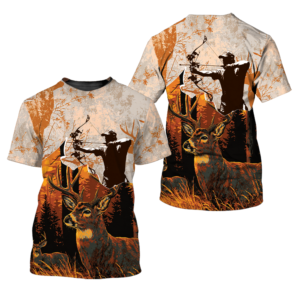 Vintage Deer Hunting Orange All Over Print Shirt