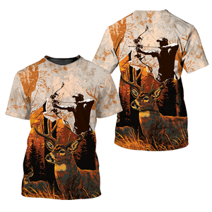 Vintage Deer Hunting Orange All Over Print Shirt