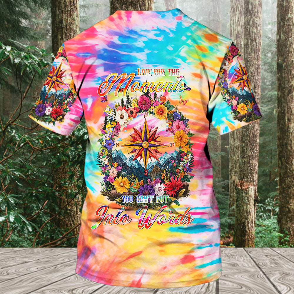 Live For The Moments Compass Flower All Over Print Shirt