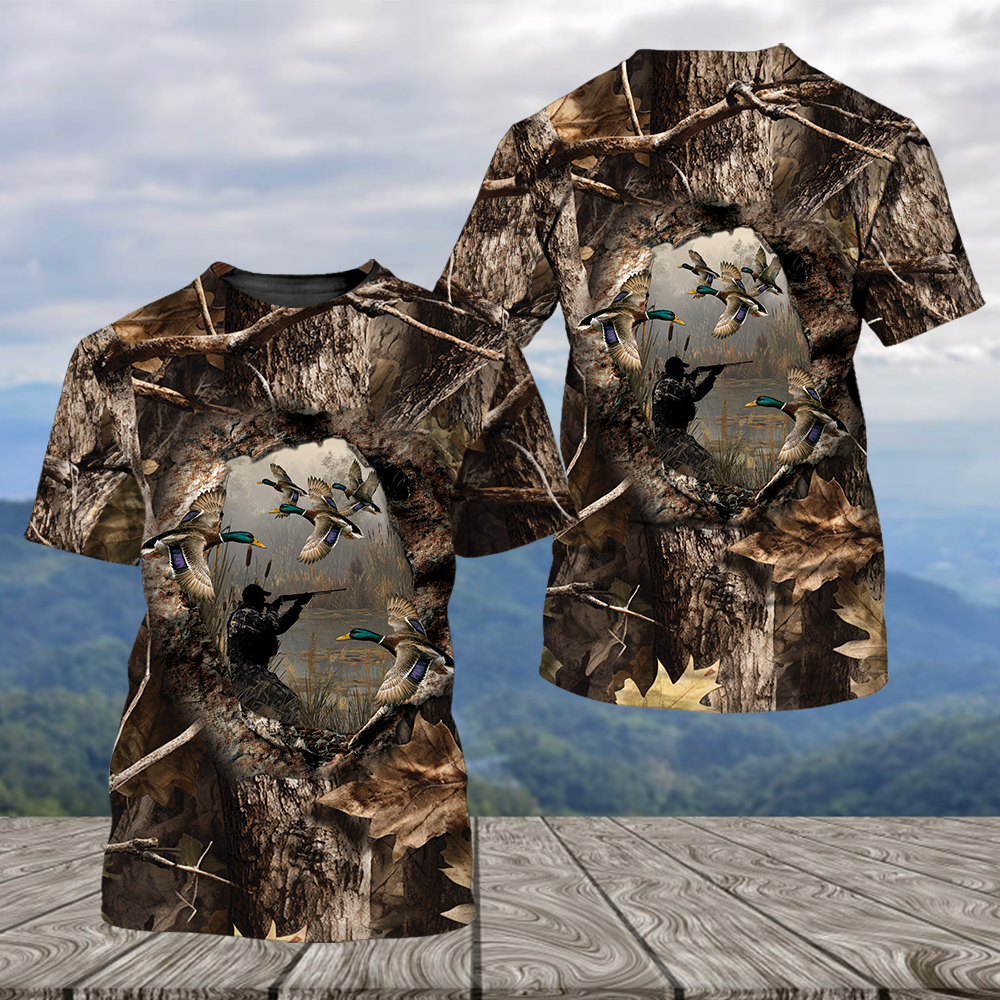 Duck Hunting Camouflage Fabric All Over Print Shirtt