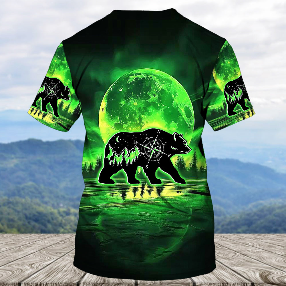 Bear Green Moonlit Art All Over Print Shirt
