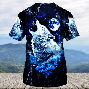 Mystical Wolf Howing Art All Over Print Shirt
