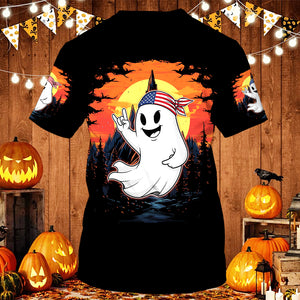 Spooky Boo In The Forest All Over Print Shirt