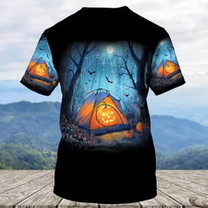 Halloween Pumpkin Camping All Over Print Shirt