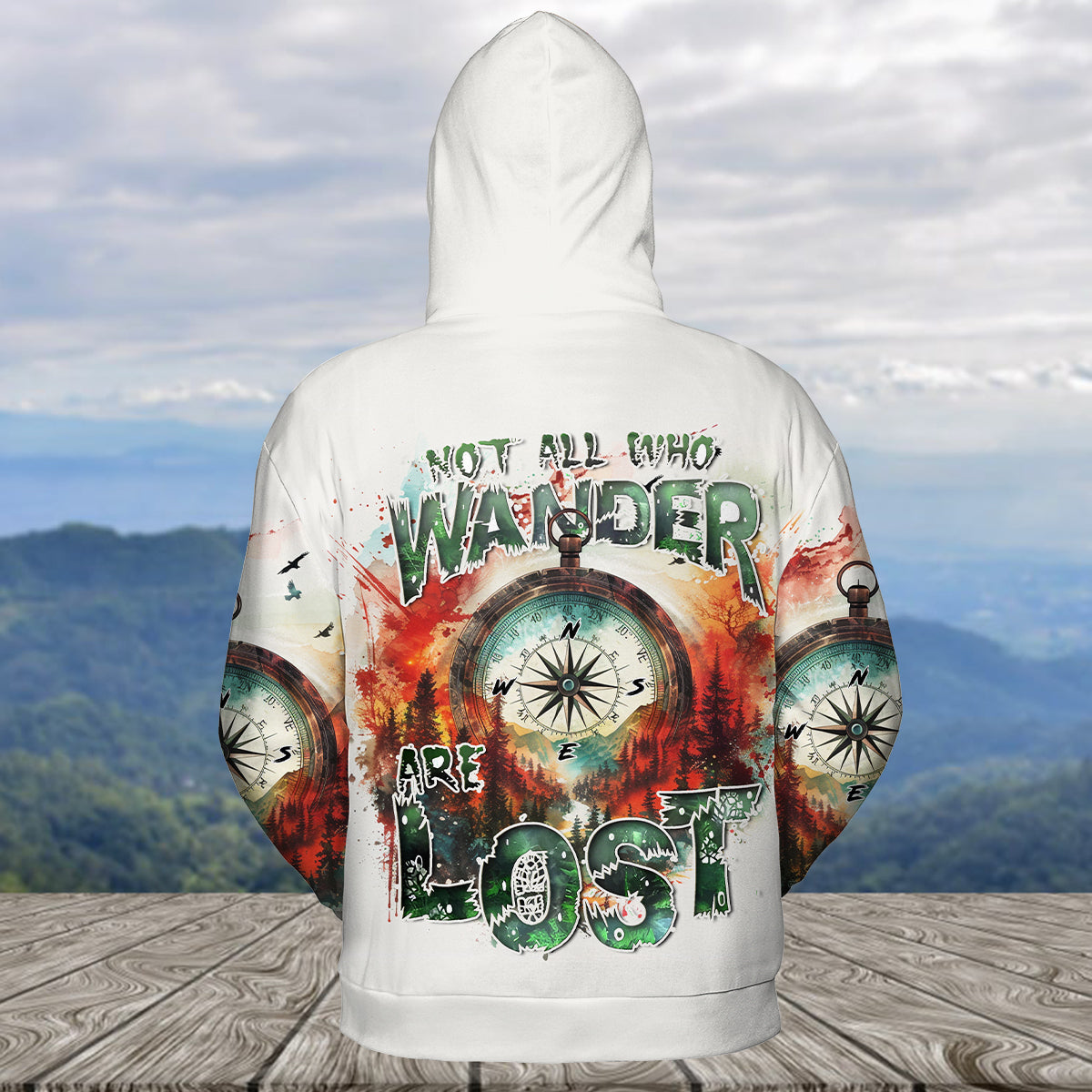 Compass Colorful Not All Who Wander Are Lost All Over Print