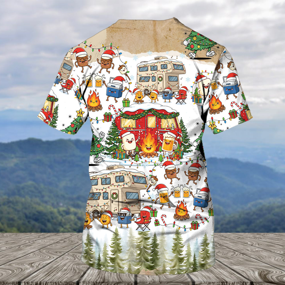 Campsite Christmas Party All Over Print Shirt
