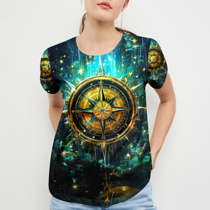 Not All Who Wander Fantasy Compass All Over Print Shirt
