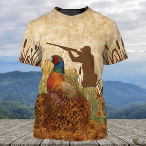 Vintage Wild Pheasant Hunting Flower Camo All Over Print Shirt