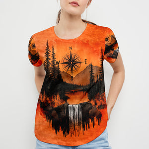 Into The Mountains I Go Orange All Over Print Shirt