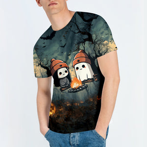 Cute Ghost Camping Crew All Over Print Shirt