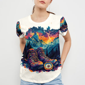 The Mountains Are Calling Compass Boots All Over Print Shirt