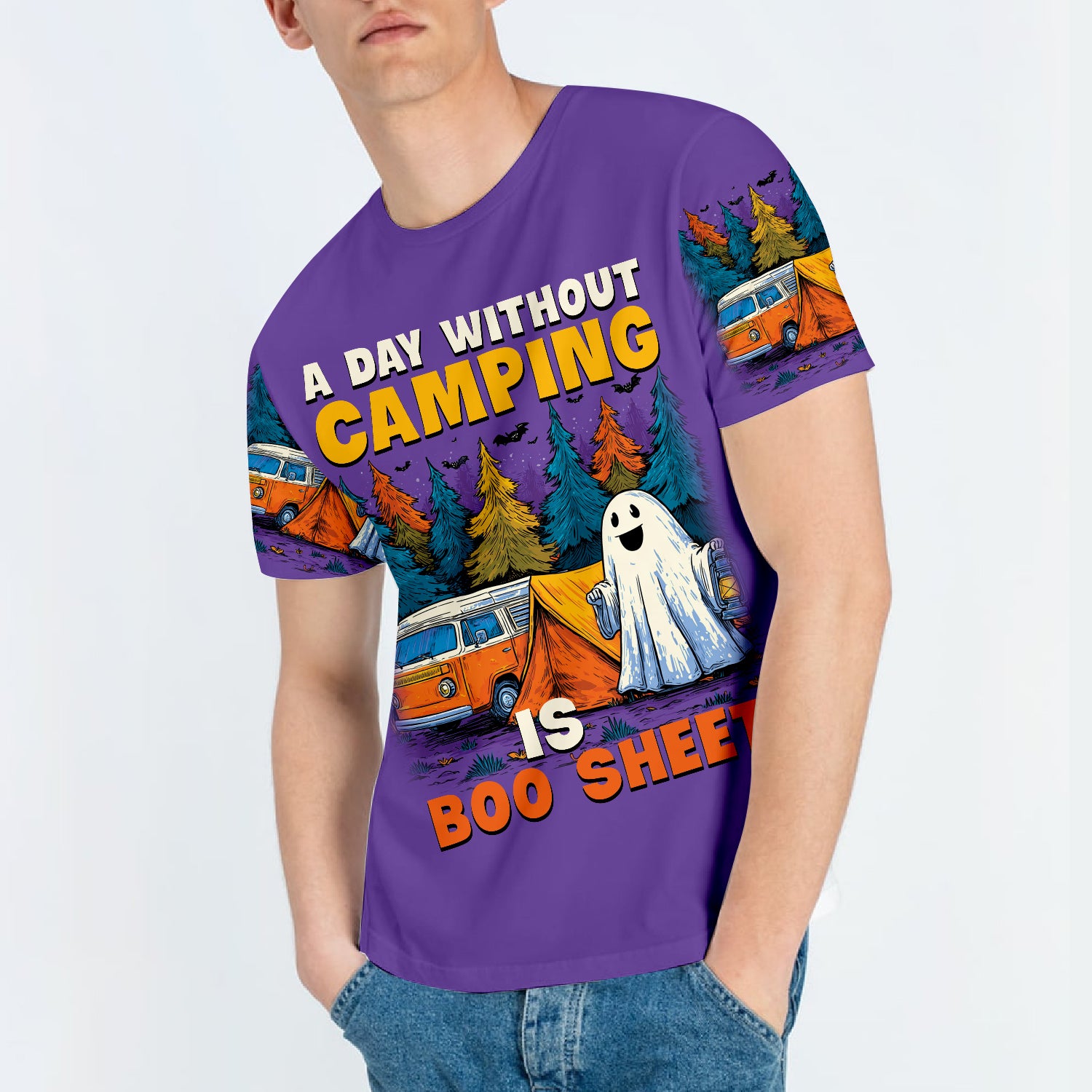 Halloween Camping Ghost – A Day Without Camping Is Boo Sheet All Over Print Shirt