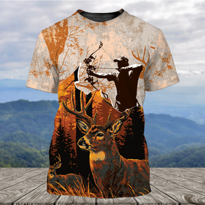 Vintage Deer Hunting Orange All Over Print Shirt