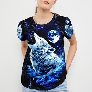 Mystical Wolf Howing Art All Over Print Shirt