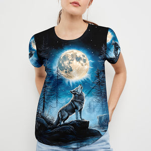 Wolf Moon Light Art All Over Print Shirt
