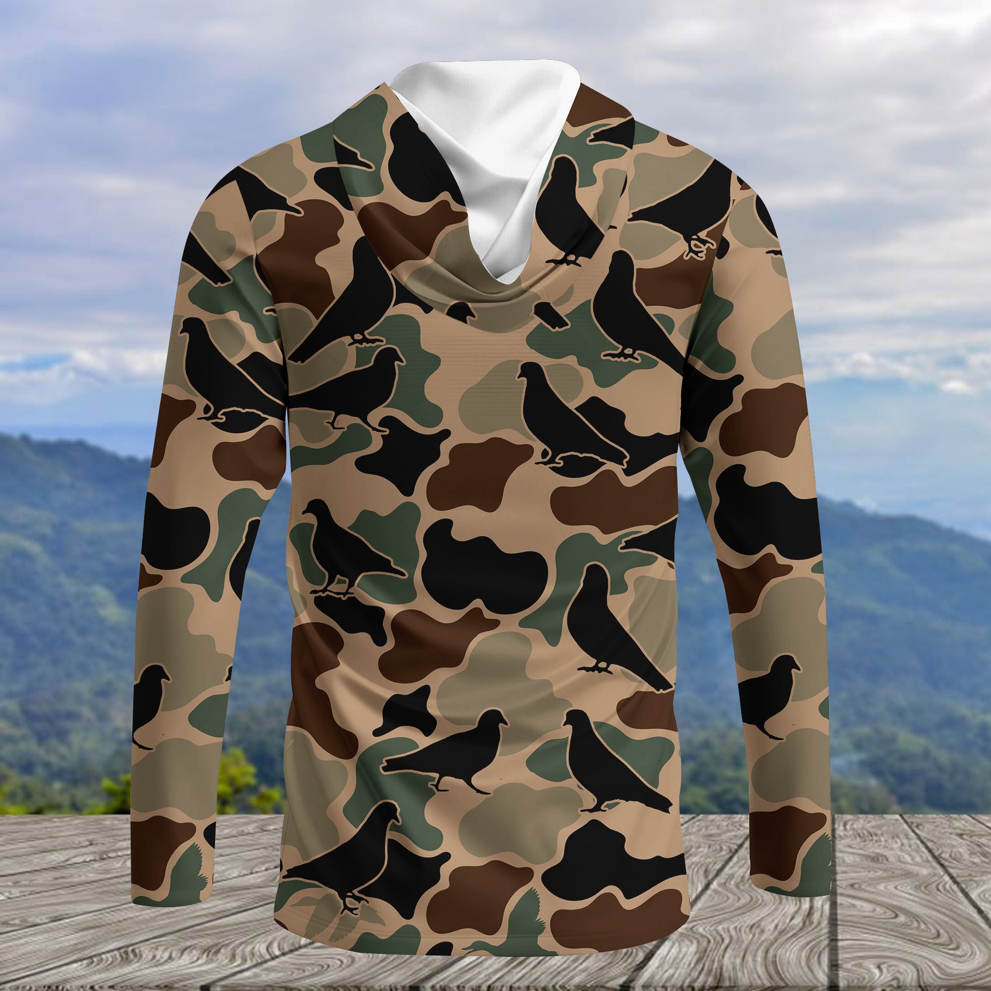 Dove Bird Camouflage Pattern All Over Print Shirt