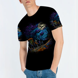 Skeleton Trekking Adventure Night Halloween All Over Print Shirt