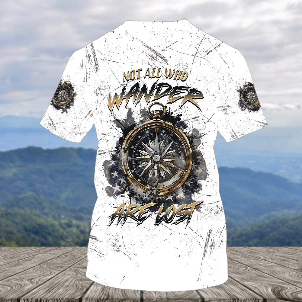 Not All Who Wander Are Lost Compass Cracks All Over Print Shirt