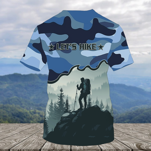 Hiking Mountain Blue Camo All Over Print Shirt