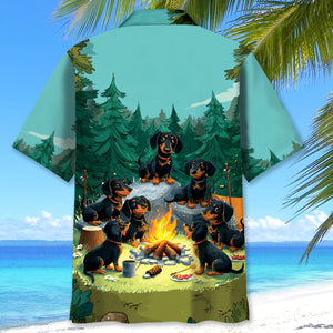 Funny Dachshund Go Camping Hawaiian Shirt