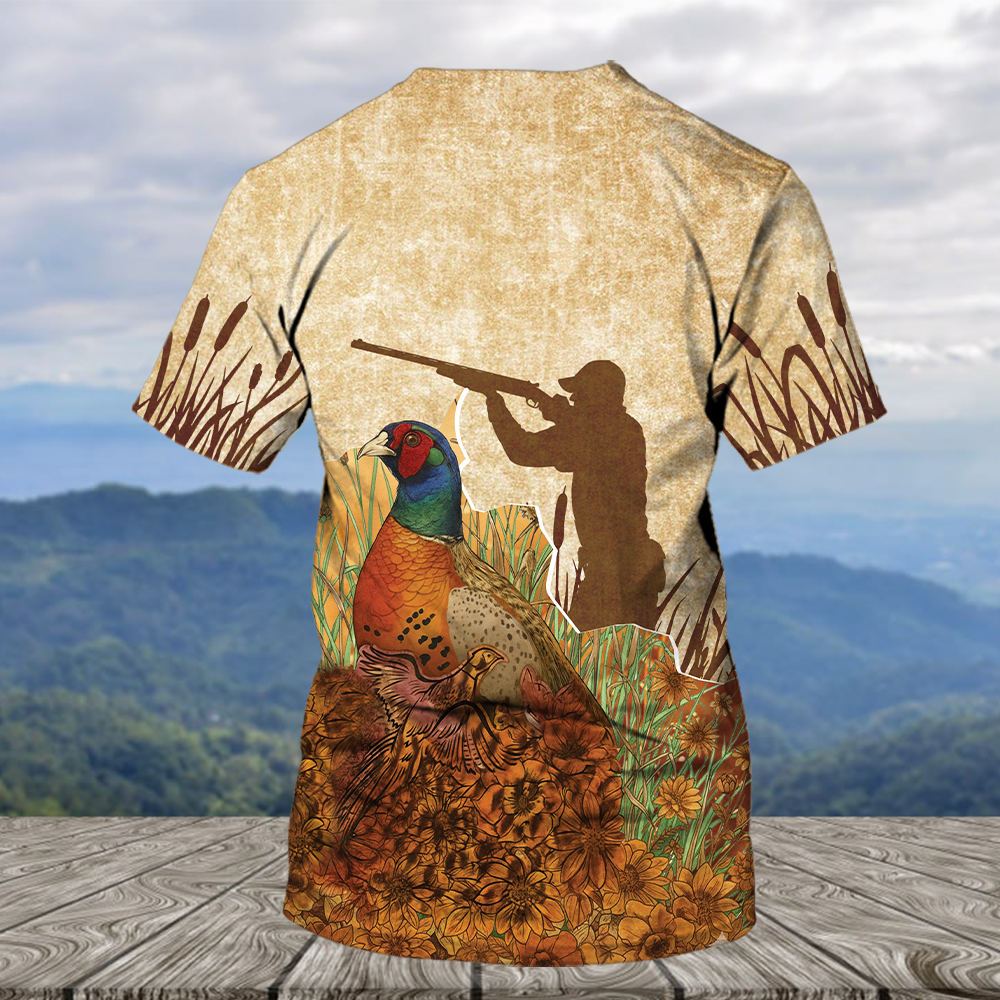 Vintage Wild Pheasant Hunting Flower Camo All Over Print Shirt