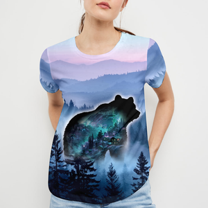 Aurora Bear Adventure Mountain All Over Print Shirt