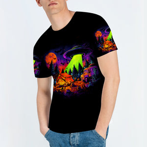 Alien Camp-O-Ween Invasion – UFO Halloween Camping All Over Print Shirt