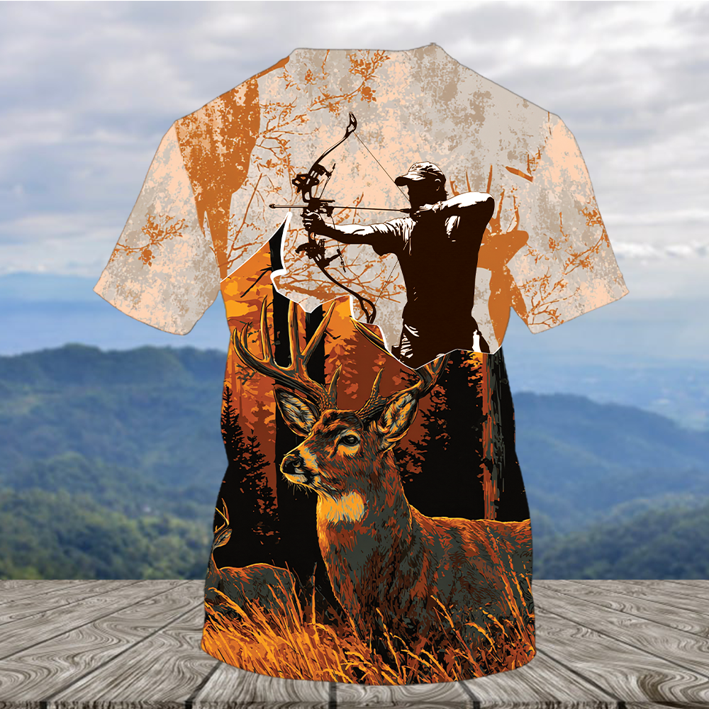 Vintage Deer Hunting Orange All Over Print Shirt