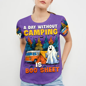 Halloween Camping Ghost – A Day Without Camping Is Boo Sheet All Over Print Shirt