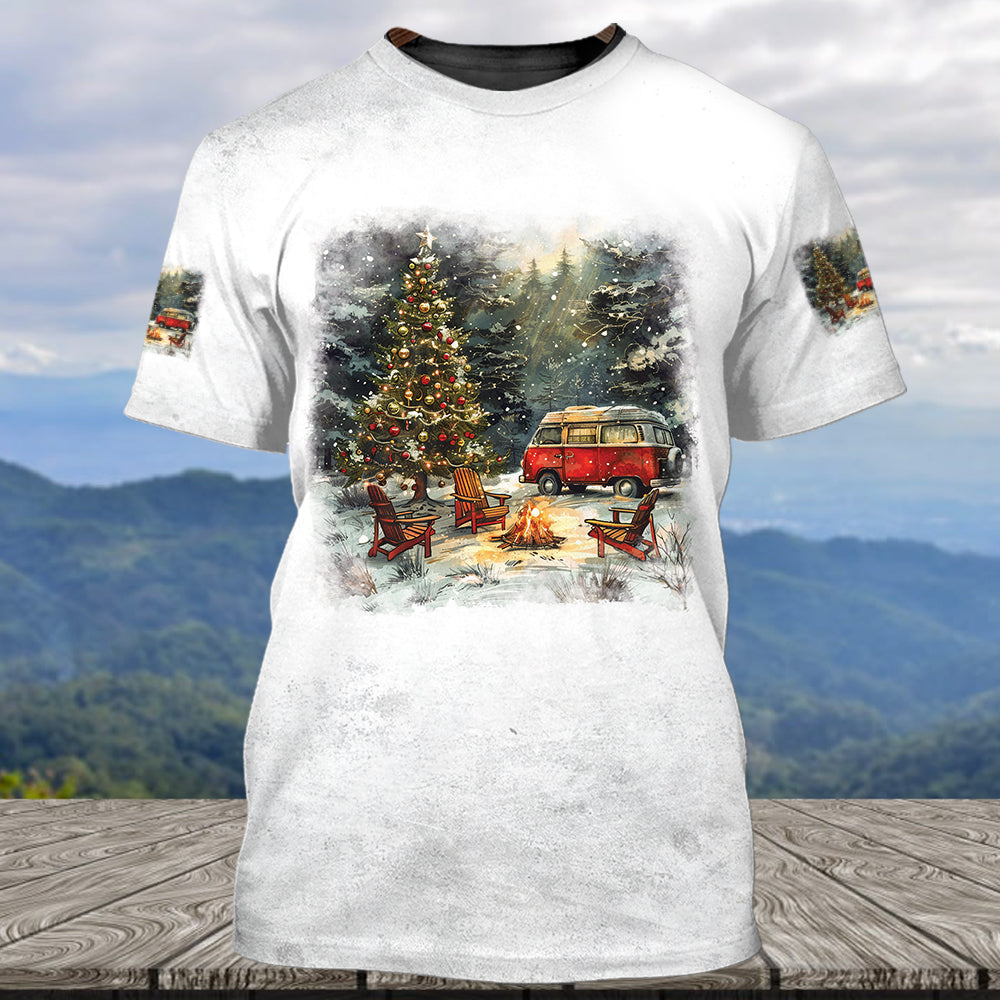 It's The Most Wonderful Time Of Christmas Camping All Over Print Shirt