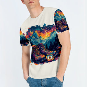 The Mountains Are Calling Compass Boots All Over Print Shirt