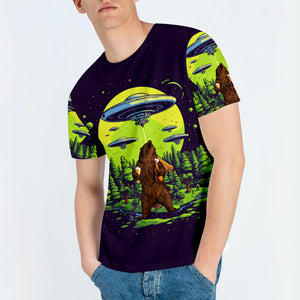 Funny Grizzly Bear Drinking All Over Print Shirt
