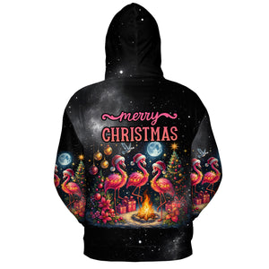 Merry Christmas Flamingo Camping All Over Print Shirt
