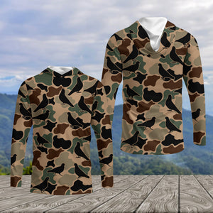Dove Bird Camouflage Pattern All Over Print Shirt