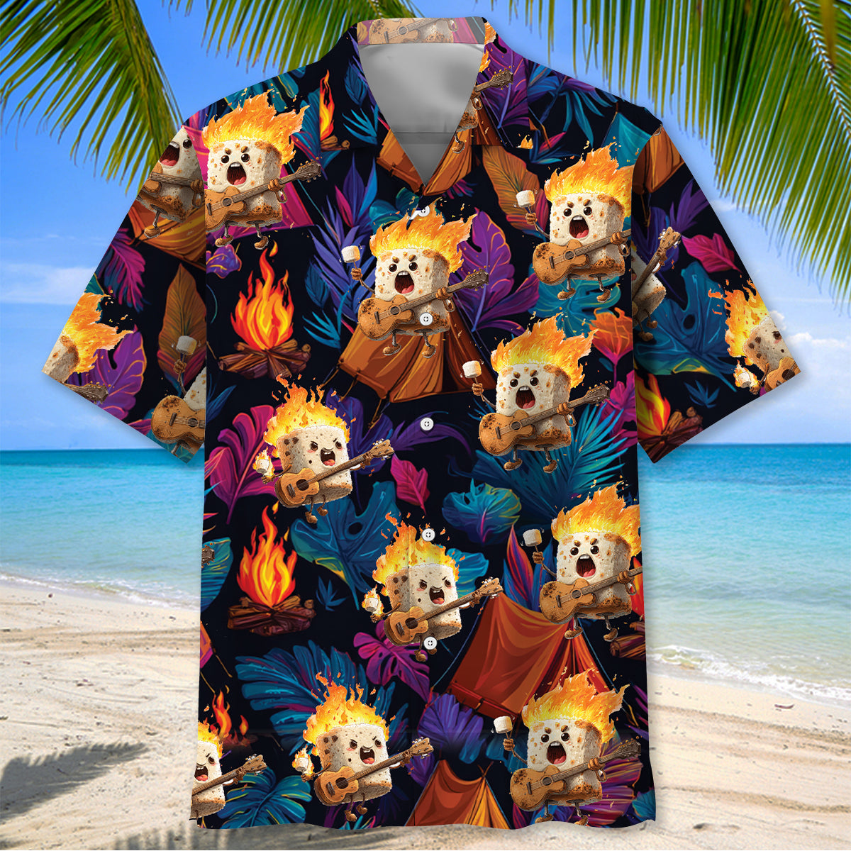Toasted Candy Playing Guitar Hawaiian Shirt