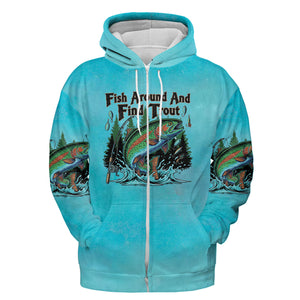 Fish Around And Find Trout Retro Graphic All Over Print Shirt