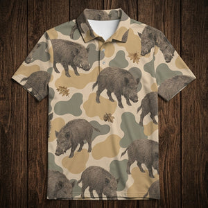 Feral Hog Camouflage Men Polo Shirt