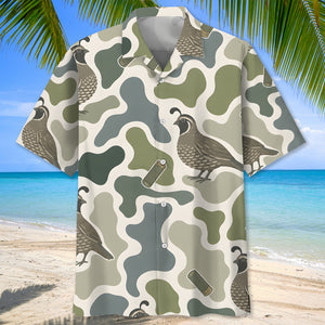 Quail Camouflage Hunting Funny Pattern Hawaiian Shirt